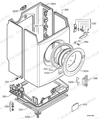 Взрыв-схема стиральной машины Electrolux EW550F - Схема узла Housing 001